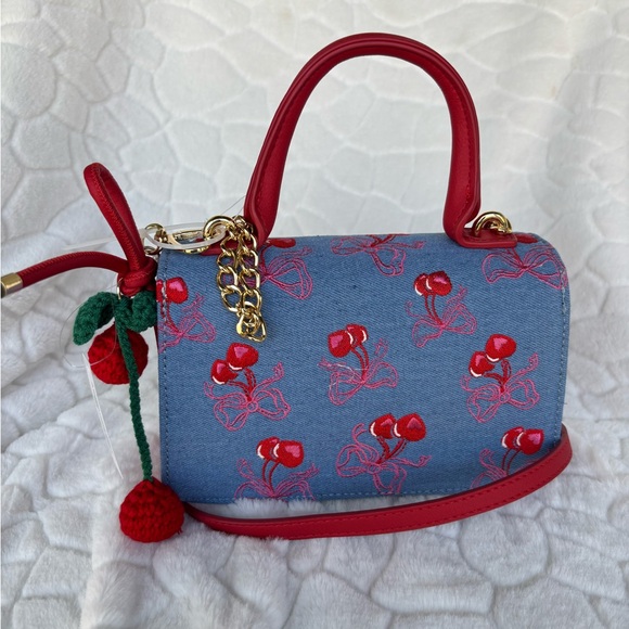Betsey Johnson Blue and Red Cherry Mini Bag - Picture 8 of 13